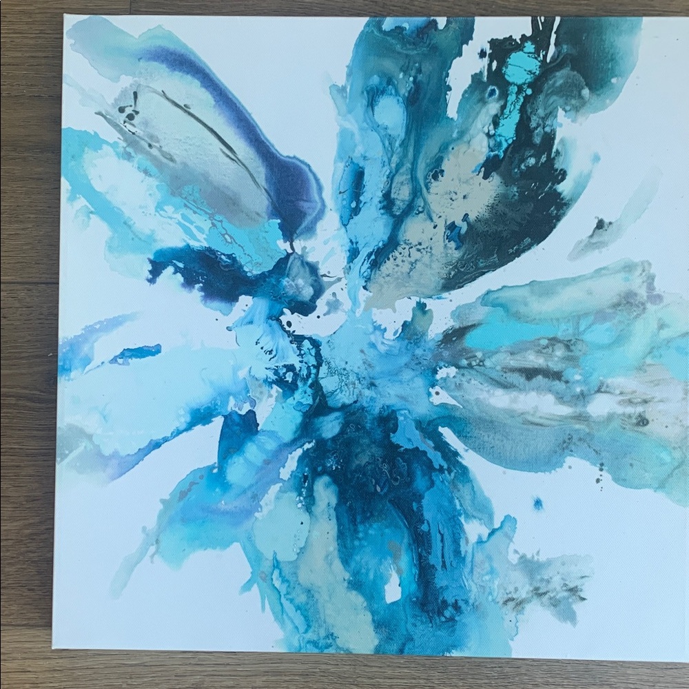 Abstract Blue and Teal Canvas Art